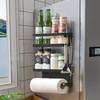 Magnetic Spice Rack for Refrigerator, Magnetic Paper Towel Holder Shelf,