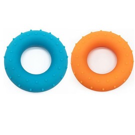 Grip Strength Trainer, 2pcs Silicone Hand Grip Strengthener Ring, for Rock Climbing, Athletes & Stress Relief, Blue 40lb, Orange 50lb