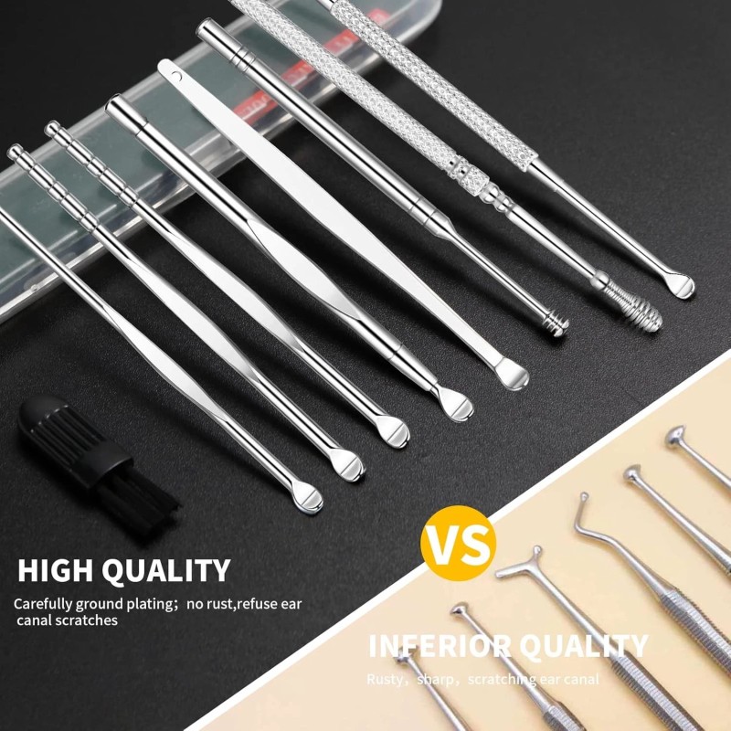 mamakoi 9 Pcs Ear Pick Earwax Removal Kit, Ear Cleansing