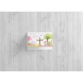 Red Door Inspirations Easter Card with Scripture - Includes 25 Cards and Envelopes (He Is Risen Easter)