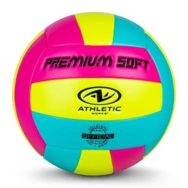 Athletic Works Multicolor Size 5 Neon Volleyball for Practice or Gameplay USA