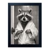Black And White Raccoon Bathroom Decor Wall Art Funny Wall