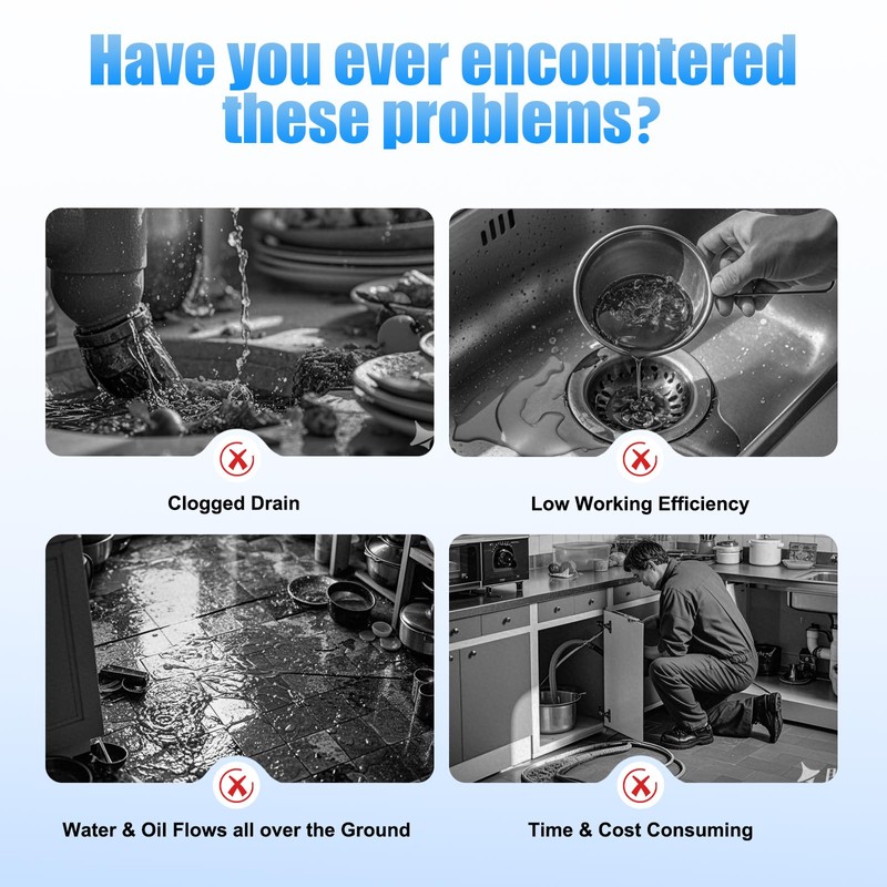 Grease Trap Interceptor, 18-20L Compact Stainless Steel Grease Trap, 4-Stage