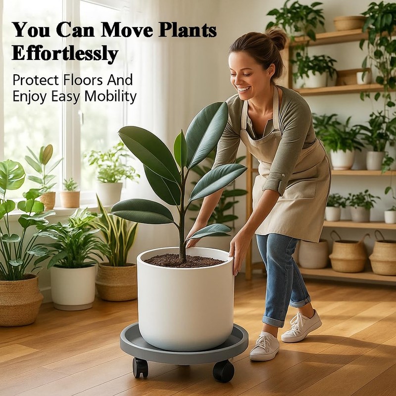 Tulpeed Rolling Plant Stand with Wheels 3 Pack 12 Inch