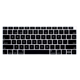 Spanish Language Black Keyboard Cover Compatible for MacBook Air 13 inch with Retina Display Model A1932, 2018 Release (US Version Laptop) (not Compatible Old Version MacBook Air 13" A1369 & A1466)