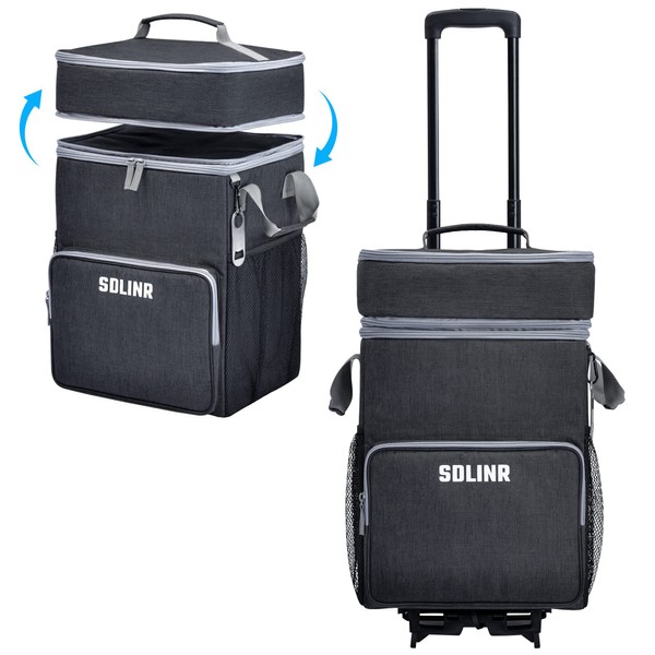 SDLINR 72-Can Large Rolling Cooler, Leakproof Insulated Soft Cooler Bag