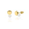 Hoberta Real 14k solid Round Yellow Gold Tiny Circle Stud