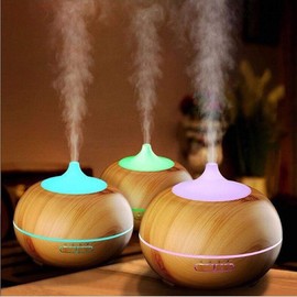 Mistyrious Essential Oil Humidifier Natural Oak Design with Easy Remote