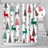 MEHOFOND 72x72in Merry Christmas Shower Curtain Pattern with Christmas Trees