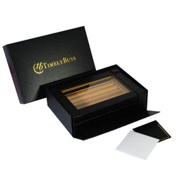 Black Leatherette Cufflink Case & Ring Storage Organizer Jewelry Box for Cufflinks Father's Day Gift