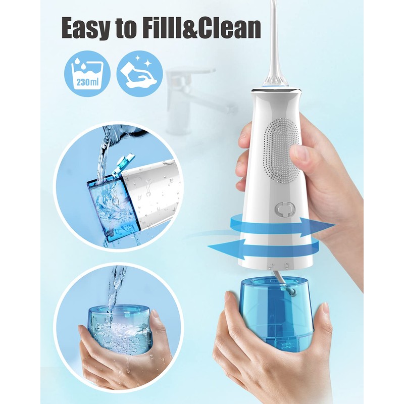 Nicefeel Hilo de agua inalámbrico, irrigador oral portátil para limpieza