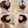 HAPVITAL バレッタ パール カメリア バナナクリップ 韓国風 可愛 大きめ 髪留め 女性用