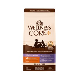 Wellness CORE+ Healthy Weight Grain Free High Protein Adult Dry Cat Food, Chicken and Chicken Meal Recipe, 4.75 Pound Bag