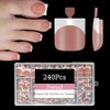 Dsixnails 240 uñas postizas cuadradas cortas marrones para mujer en