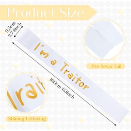 Xuniea Traitor Leave Sash Traitor Leaving Gifts New Job and Leaving Presents Retirement Gifts for Colleagues Women Men Farewell Party(White, Gold Letter)