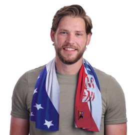 KOOLGATOR SPF 30 Cooling Towel for Face & Neck - Cooling Towels for Sports, Athletes, Gym, and Hot Weather - Men, Women & Kids, USA, 5 Pack