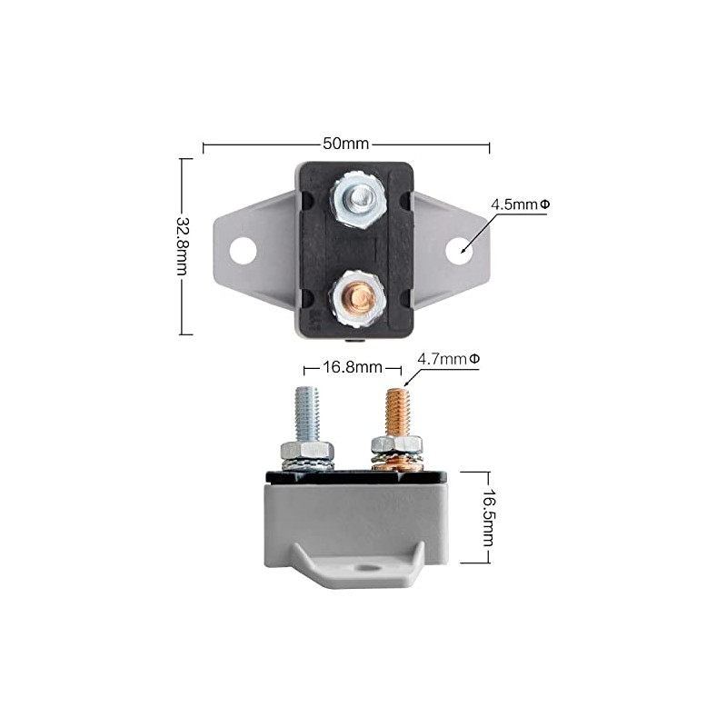 Bumbesti 12-24V 50Amp Resettable Stud Type Circuit Breaker Fuse Holder