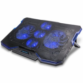 ENHANCE Cryogen Gaming Laptop Cooling Pad - 5 Quiet Cooler Fans and 2 USB Ports