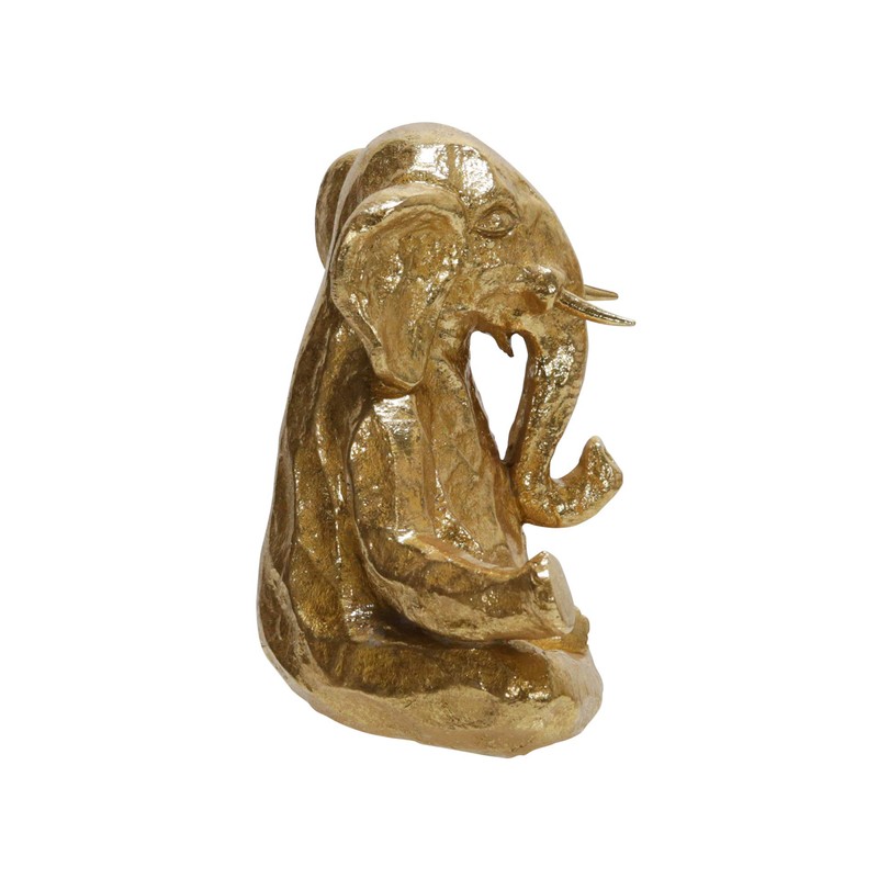 Sagebrook Home 14452-01 Polyresin 8" Meditating Elephant, Gold