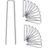 UPMCT 12 Inch Galvanized Garden Landscape Staples Stakes, 25 50