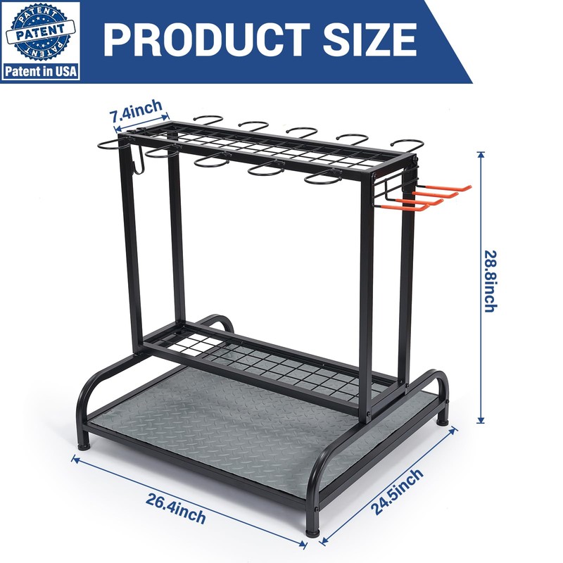 Garden Tool Organizer, Yard Tools Rack Holds 55 Long-Handled Tools/Rakes/Brooms