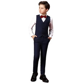 Boihedy - Conjunto de chaleco y pantalón para niño, Azul2, 5 Años
