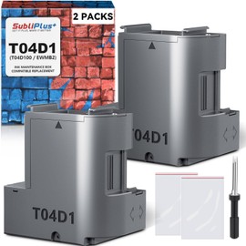SubliPlus+ T04D1/T04D100 Ink Maintenance Box Replacement for ET-3750 ET-15000 ET-4760 ET-3760 XP-5100 ET-3850 ET-4850 WF-2860 ET-3710 ET-5150 ET-3830 ET-M1000 ST-3000 ET-M2170 etc. Printers 2 Packs