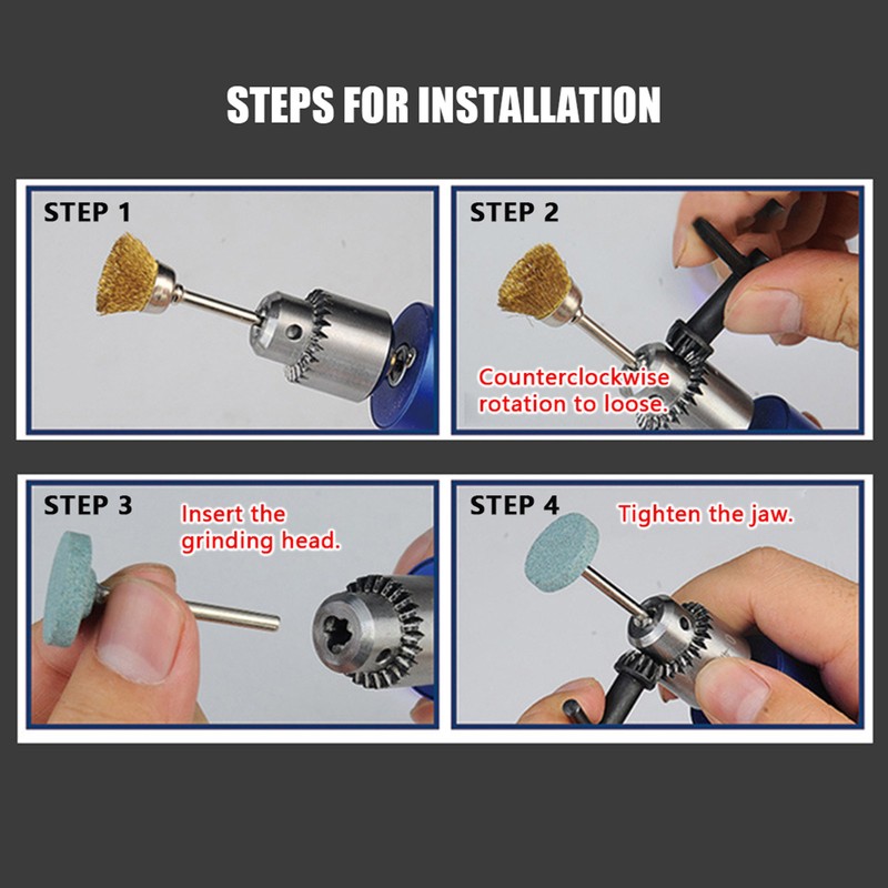 Micro Mini Electric Hand Drill 0.3-4mm Adjustable with 145pcs Accessories