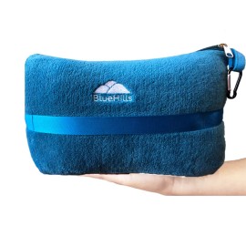 BlueHills Premium Soft Travel Blanket Pillow Airplane Mini - Teal Blue M03