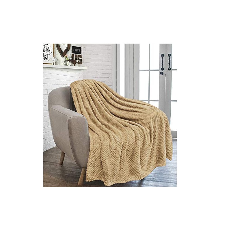 RayyanLinen Waffle Honey Comb Throw Blanket Super Soft Luxurious Versatile