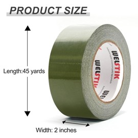 WELSTIK WELSTIK Professional-Klebeband Olivgrn, wasserdichtes Klebebandgewebe, farbiges Gaffer-Klebeband fr Reparaturen, Heimwerken, Basteln, Verwendung im Innen- und Au?enbereich, 50 mm x 41 m, Olivgrn