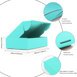 Cardboard Boxes Shipping Boxes,10 Pack Recyclable Colored Corrugated Cardboard Box Small Mailing Storage Gift Boxes for Shipping, Mailing, Gifts Packaging,11.8 x 7.9 x 3.2'' (Green)