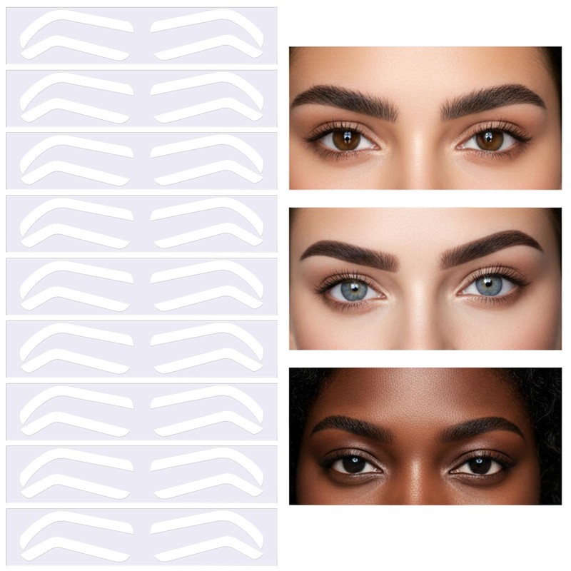 Guduling 100 Pairs Disposable Eyebrow Tape,Eyebrow Stencil Stickers Disposable,Adhesive Eyebrows