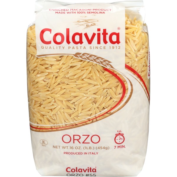 Colavita Pasta, Orzo, 16 Ounce (Pack of 20)