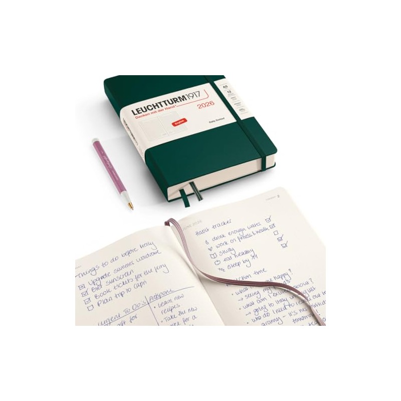 LEUCHTTURM1917 Dotted Medium (A5) 2026 Daily Diary - Black -