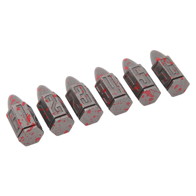 6 Pcs Bullet Metal Dice Set Micro Polyhedral Bloodstained Bullet