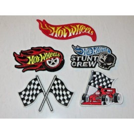 Unbranded HOT WHEELS STUNT CREW Embroidered ULTIMATE Iron On Patch Set Of 5