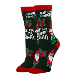 OoohYeah Women’s Holiday Novelty Crew Socks, Crazy Funny Cotton Dress Socks Gift - Gnome Sayin, Shoe Size 5-10