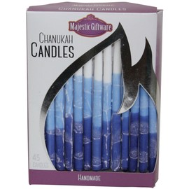 Majestic Giftware Chanukah Candles-Executive Collection-45 Pack-Blue/White-6" #CP218