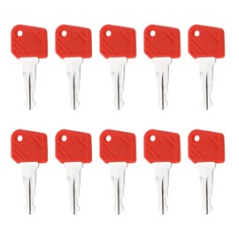 EMSea 702/26906870 Ignition Keys Compatible with Jungheinrich Tractor Replacement Key Construction Machinery Key 5.3 x 2.3 cm Red Pack of 10