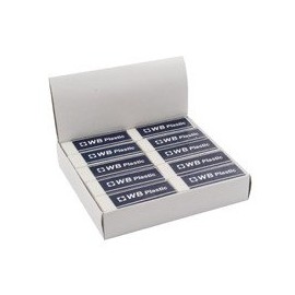 ValueX Eraser White with Blue Sleeve [Pack of 20]