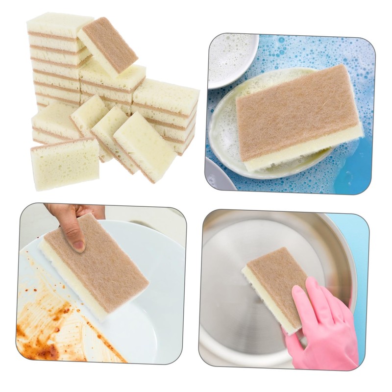 Healvian 24pcs Non-Scratch Kitchen Sponges Gentle Cleaning Scrubbers for Dishes