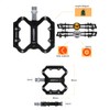 UPANBIKE Triple Bearings Bike Pedals Aluminum Flat Platform CR-MO Spindle(Black)