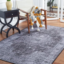 SAFAVIEH Tucson Collection Accent Rug - 3' x 5', Black & Grey, Persian Design, Non-Shedding Machine Washable & Slip Resistant Ideal for High Traffic Areas in Entryway, Living Room, Bedroom (TSN190Z)