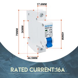 Innfeeltech 3 Pcs 16 Amp Current 230V Miniature Circuit Breakers MCB Single Pole Type B for DIN Rail Mounting