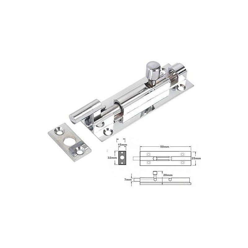 Dzina Barrel Bolt Necked 100mm (4 inch x 1 inch)-Pack