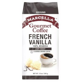 Marcella French Vanilla 100% Arabica Light Roast Gourmet Ground Coffee 12 oz.