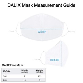 DALIX Cloth Face Mask Reusable Washable Made in USA - White L-XL (3 Pack)
