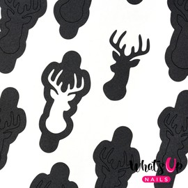 Whats Up Nails - Antler Vinyl Stencils for Christmas Nail Art Design (1 Sheet, 18 Stencils)