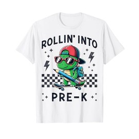 Rollin Into Pre K Dinosaur First Day Pre-K Im Ready for PreK T-Shirt
